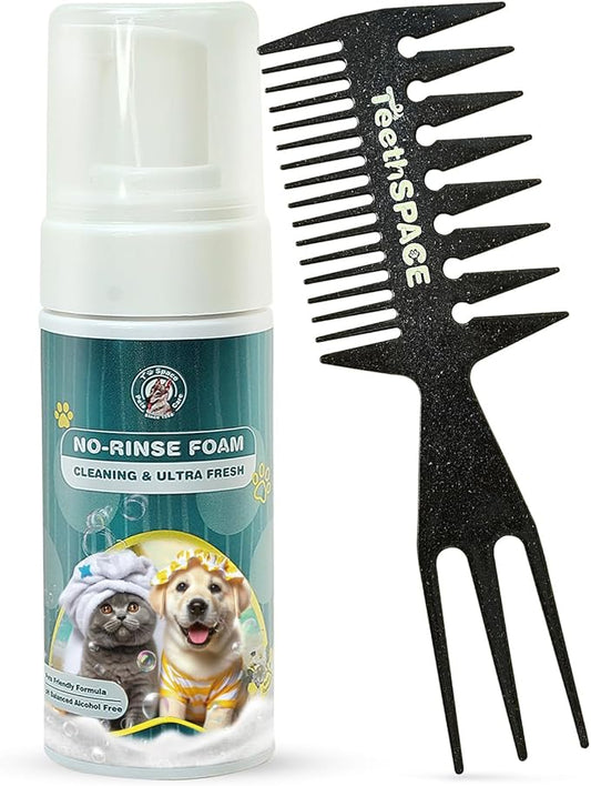 Dog Dry Shampoo - Waterless Deodorizing Foam for Cats and Dogs - Odor Control, Itching Relief, and Allergy-Friendly Pet Cleaning Supplies - No Rinse Needed