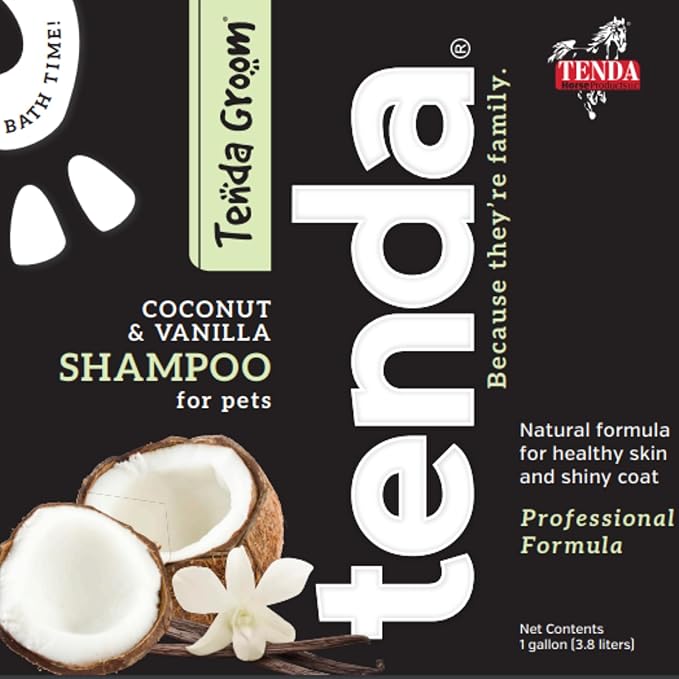 Tenda Coconut & Vanilla Shampoo for Dogs 32oz – Moisturizing Pet Wash with Coconut Oil & Vanilla – Gentle Formula for Clean, Soft, Healthy Coats.