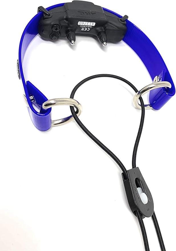 Sparky Pet Co - ECollar Replacement Strap - Bungee Dog Collar - Waterproof - Adjustable - Secure Nexus Wheel Lock - for Electronic Training & Invisible Fence Systems - 3/4" (Blue)