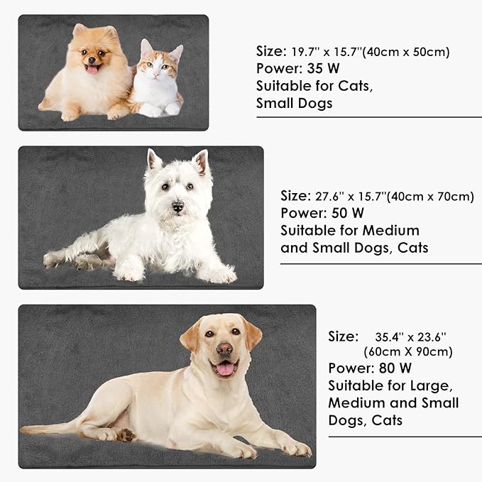 PETNF Outdoor Heated Pet Bed with Waterproof Cover,Pet Heating Pads for Dog,Soft Electric Blanket Auto Temperature Control,Heating Mat for Dog House Cabin Cot Doorway,Rescue Cats