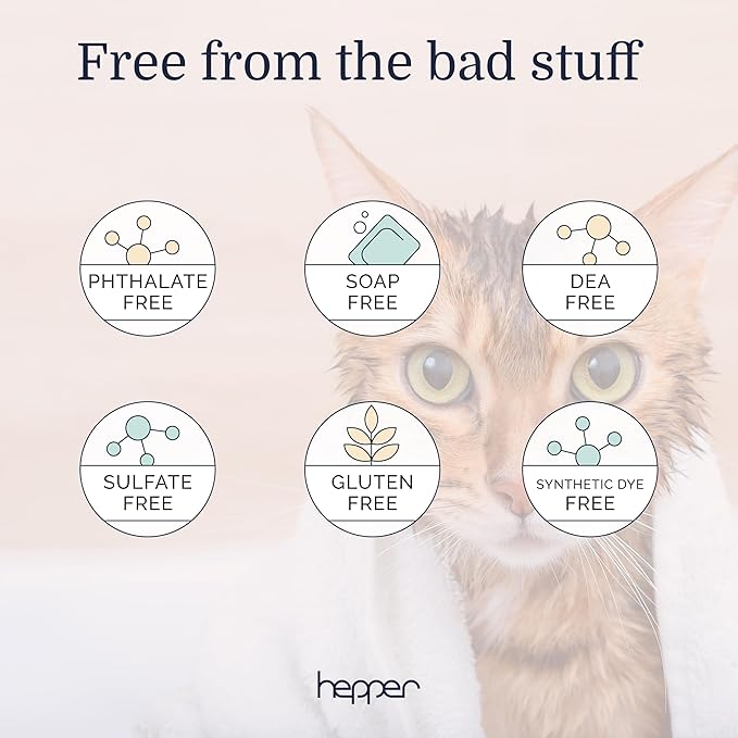 Hepper Oatmeal Shampoo for Dogs, Cats and Other Pets - All Natural Pet Shampoo: No Dog Soap, Cat Soap or Pet Soap - Dog Shampoo Sensitive Skin, Dog Dry Skin, Dog Itchy Skin Treatment -Cucumber & Aloe