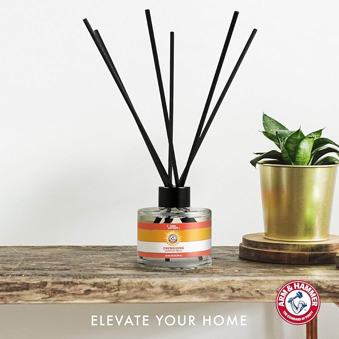 Arm & Hammer for Pets Air Care Energizing Reed Diffuser for Pets | 4 FL Oz Grapefruit Neroli Reed Diffuser to Eliminate Pet Odors | Reed Diffuser for Easy and Effective Pet Odor Elimination