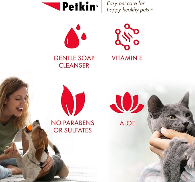 Petkin Mega PetWipes, 200 Wipes - Grooming Pet Wipes for Dogs and Cats - for Face, Paws, Ears, Body and Eye Area - Super Convenient Dog Cleaning Wipes, Ideal for Home or Travel - Easy to Use