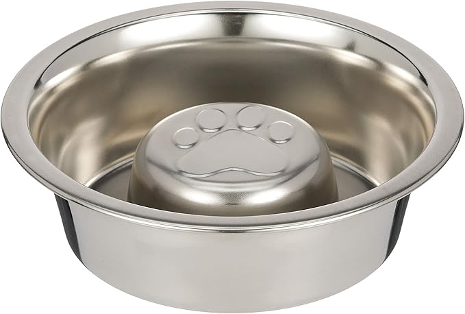 Neater Pet Brands Stainless Steel Slow Feed Dog Bowl for Fast Eating Medium Breed, Metal Slow Feeder Dog Bowl Fits in Medium Neater Feeder Deluxe, for Puppy or Dogs (19-40 lbs), 1 Cup Food Capacity
