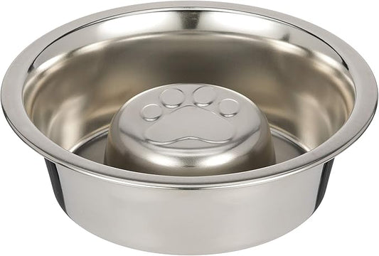 Neater Pet Brands Stainless Steel Slow Feed Dog Bowl for Fast Eating Medium Breed, Metal Slow Feeder Dog Bowl Fits in Medium Neater Feeder Deluxe, for Puppy or Dogs (19-40 lbs), 1 Cup Food Capacity