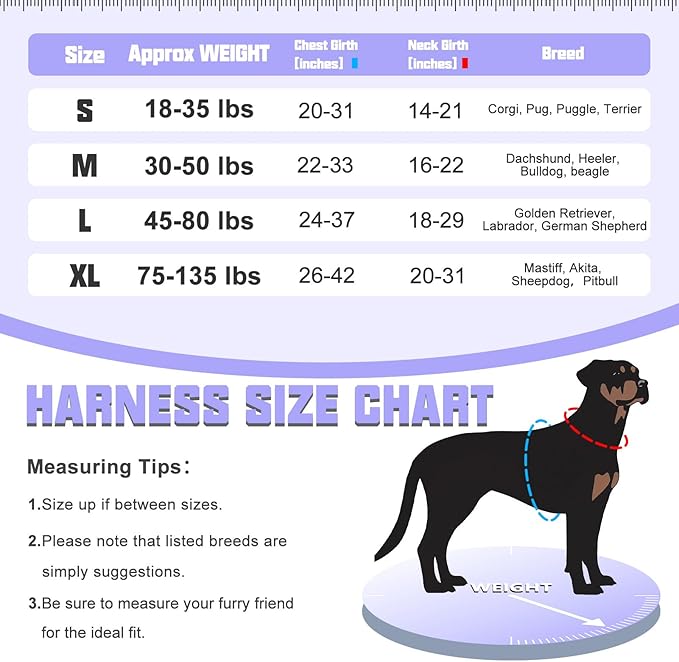 AUROTH Tactical Dog Harness for Large Dogs No Pull Adjustable Pet Harness Reflective K9 Working Training Easy Control Pet Vest Military Service Dog Harnesses Very Peri XL