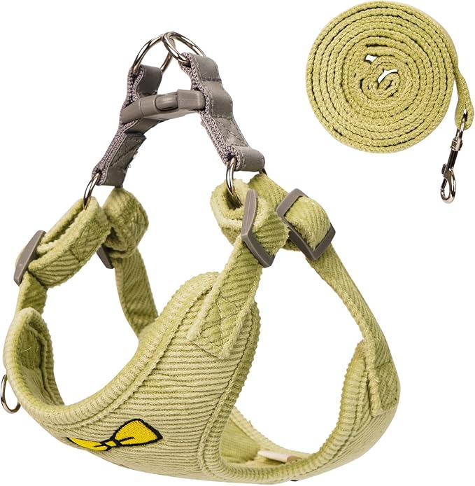 No Pull Dog Harness with Leash Pet Soft Vest Harness and Leash Set Dog Cat No Choke Escape Proof Harness Reflective Step in Harness for Small Medium Dogs Cats (Pastel Green, XLarge)