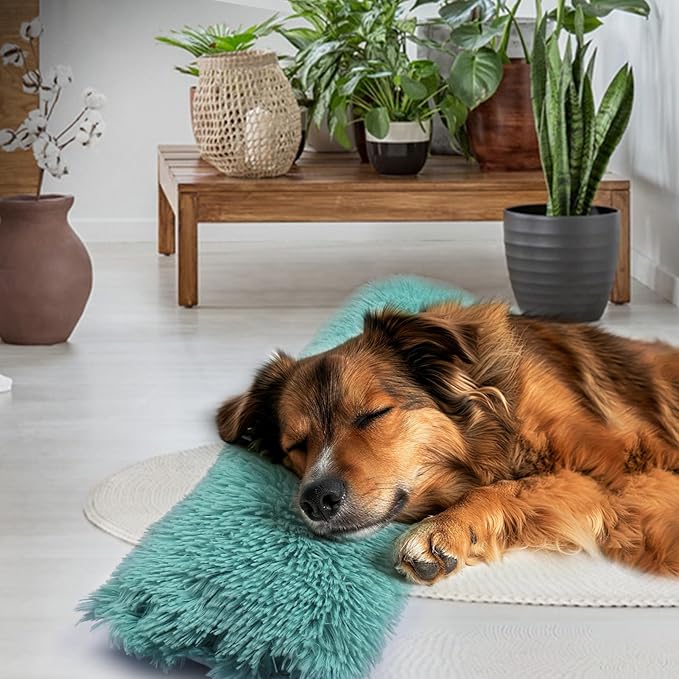 Mity rain Dog Pillow, Dog Calming Pillow for Anxiety Relive, Double Side Long Pillow for Large and Medium Dogs Joint Relief Sleeping Improve, Pet Calming Toy Blue