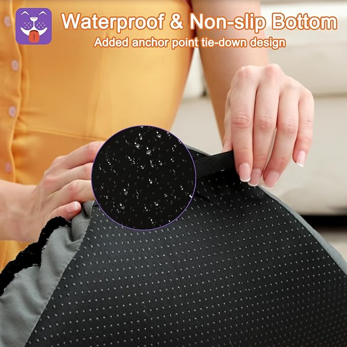 POCBLUE Deluxe Washable Dog Bed for Large Dogs Dog Crate Mat 36 Inch Comfy Fluffy Kennel Pad Anti-Slip for Dogs Up to 70 lbs, 36" x 23", Black