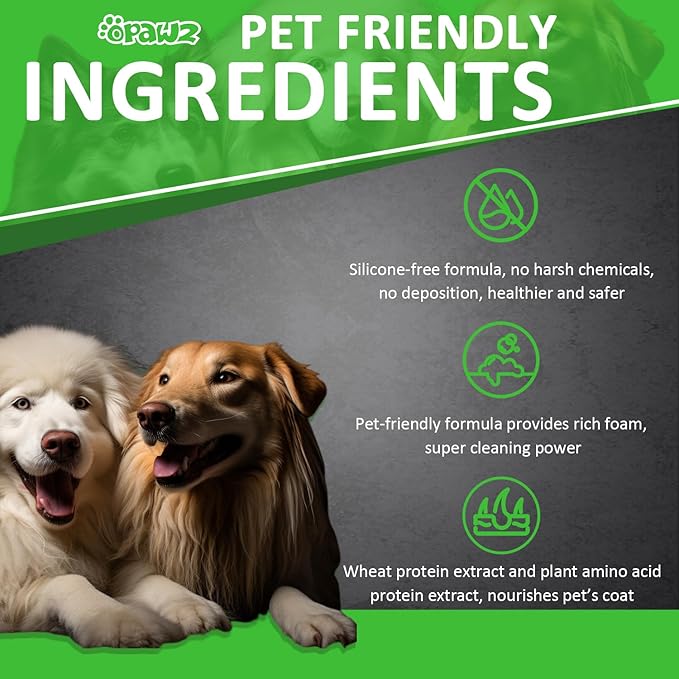 OPAWZ 01 Deep Cleanse Dog Shampoo, Professional Whitening Shampoo for Dogs, Cat, PH-Balanced to Remove Stains, Yellowing, Odor, for All Coat Types, Recommended by Groomers, 16.9 oz