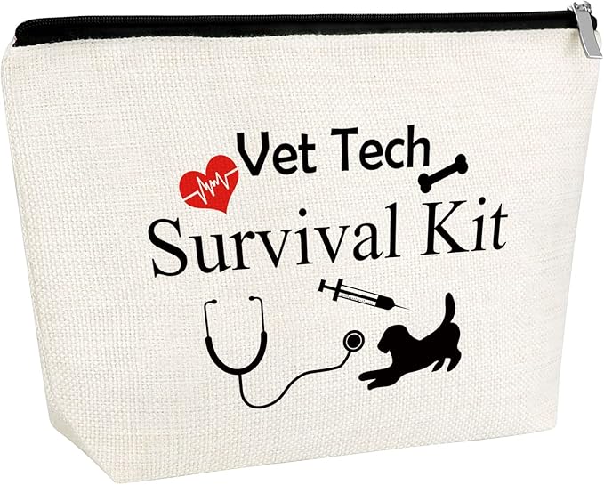 Appreciation Gift for Veterinarian Woman Vet Makeup Bag Vet Tech Gift Veterinary Technician Gift Cosmetic Bag Thank You Gift Birthday Christmas Gift for Veterinarian Medicine Graduation Gift for Her