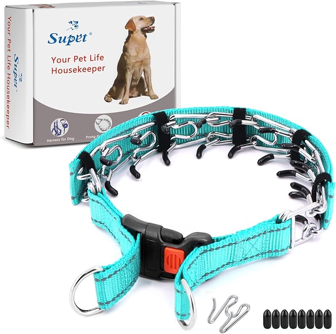 Supet Dog Training Collar for Small Medium Large Dogs with Quick Release Buckle, Adjustable No Pull Dog Collar with Nylon Cover