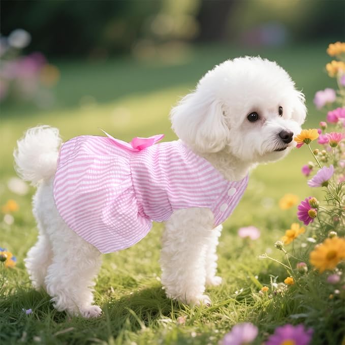 choyaxo Dog Bowknot Dresses Pet Skirts Princess Dress for Girl Puppy