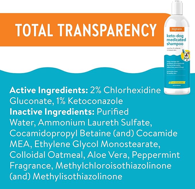 Keto Dog Shampoo and Wipes Combo for Pets | Soothing Shampoo (12oz) and Convenient Wipes (60ct) for Pets’ Irritated Skin | Relief for Skin Problems in Dogs and Cats