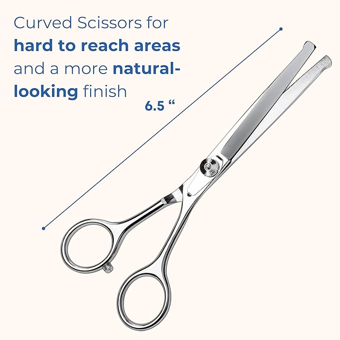 Pet Grooming Scissors Set With Round Tips For Dogs & Cats - Professional Grade Shears Safely Cut Through Dog or Cat Hair - Fur Trimming Made Easy - (Set of 2)
