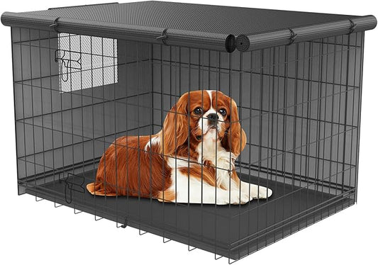 Dog Crate Cover-Double Door,Dog Kennel Cover,Crate Covers for Dog Cages-24 30 36 42 48 inches- Heavy Duty Polyester Pet Kennel Cover Universal Fit for Wire Dog Crate (42.0" L x 28.0" W x 30.0" H)