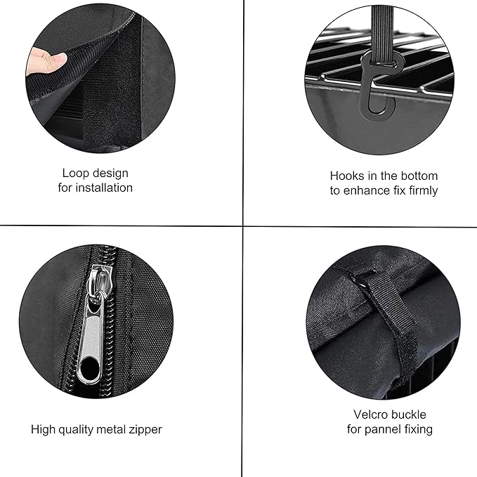 Dog Crate Cover for 36 inches Wire Dog Crate, Waterproof, Double Door for Large Pet Kennel Cover, 36 x 23 x 25inch, Black