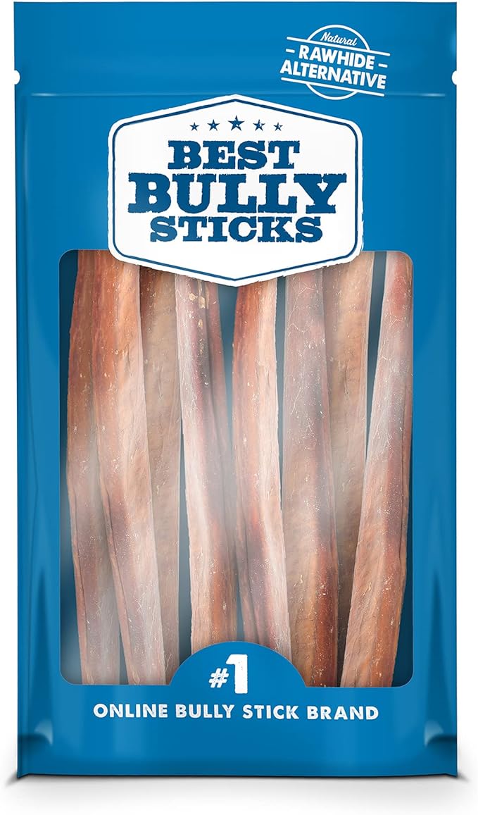 Best Bully Sticks 12 Inch Jumbo Bully Sticks for Large Dogs - 100% Natural, Grass-Fed Beef - Single Ingredient Grain and Rawhide Free Bully Stick Dog Chews | 8 Pack