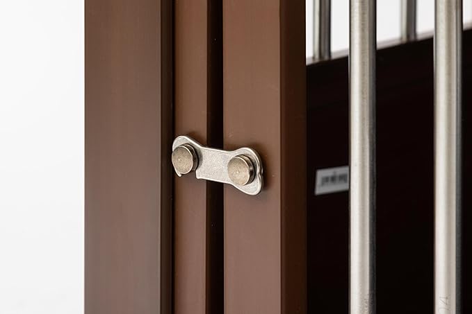 New Age Pet® ECOFLEX® Dog Crate End Table - Medium, Russet Brown, Durable Wood-Plastic Composite with Stainless Steel Latch, Easy Assembly, Fits Dogs Up to 50lbs, Compatible with Inn Place Cushion