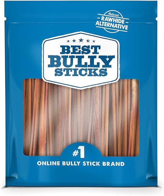 Best Bully Sticks 6 Inch All-Natural USA-Baked Bully Sticks for Dogs - 6” Easily digestible, 100% Grass-Fed Beef, Grain and Rawhide Free | 18 Pack