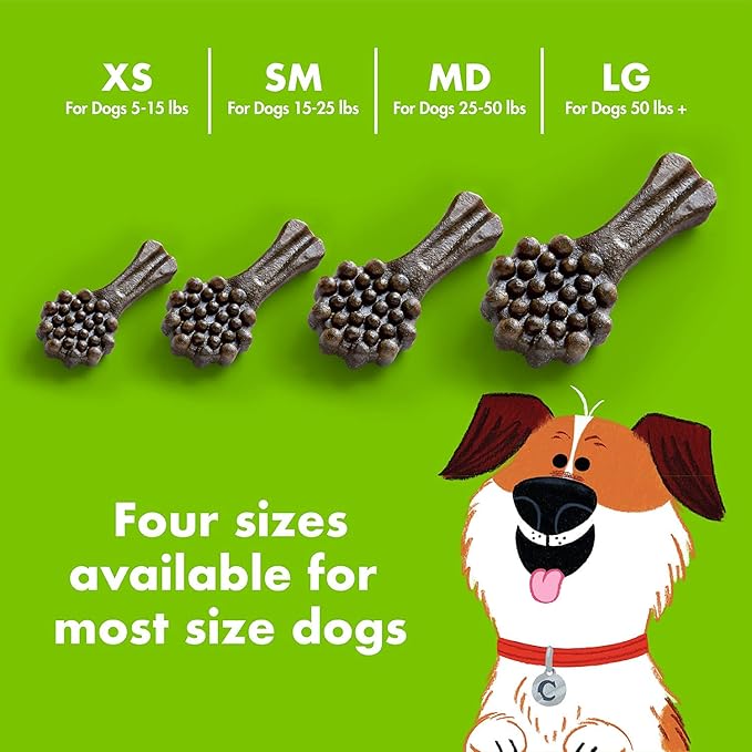 Chewsday Small Cinnamon Clean Daily Dental Dog Chews, Made in The USA, Natural Highly-Digestible Oral Health Treats for Healthy Gums and Teeth - 28 Count