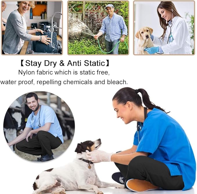 Noverlife Professional Pet Grooming Smock, Water Resistant Anti-Static Pet Beautician Workwear Pants Trousers for Pet Shop