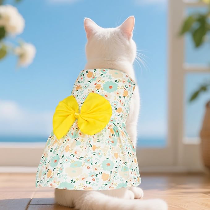 choyaxo Floral Dog Dress Cute Dog Skirt Pet Dress Summer Pet Clothes for Puppy Small Cats