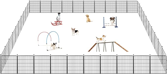 Dog Playpen 32" Height 40 Panels Portable Dog Fence Outdoor for Yard Puppy Playpen Indoor Dog Pen Outdoor for Medium/Small Dogs, Heavy Duty Pet Playpen Dog Kennel for RV, Camping, Yard