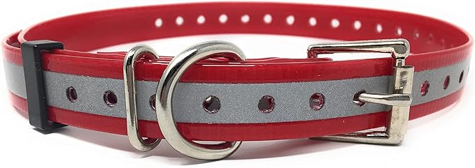 Replacement Strap for Dogtra Collars - 3/4" Wide Ultra-Durable Dog E-Collar Replacement for Training, Bark, Shock, Electric, and GPS Collars - 28" Adjustable Length Reflective Red