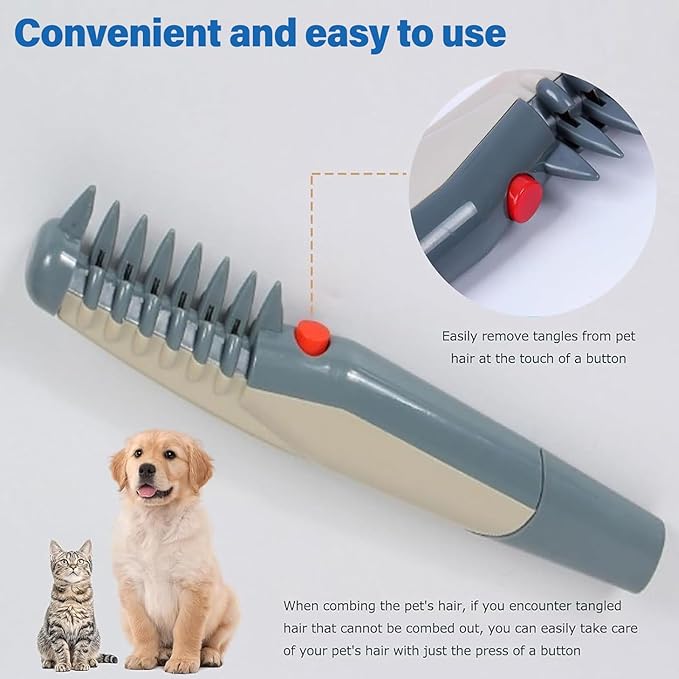 Glosrity Mataway E - Groomer, Lifweb Mataway E - Comb, 2025 New Electric Pet Grooming Comb for Dogs, Cats & Various Pets - Glosrity Mataway E - Groomer for Easy Knot Removal (1 * Set)