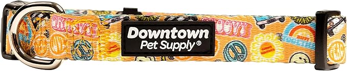 Downtown Pet Supply - Best, Cute & Fancy Dog Collar - Lightweight Adjustable Dog Collar with Quick Buckle & D-Ring - Hand Wash Safe - Good Vibes - M - Medium Dog Collar