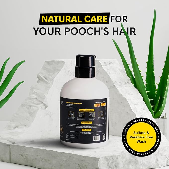 Natural Pet Wash, Dog Grooming Shampoo with Aloe Vera, Itchy Skin, Allergy Relief, Pet Supplies with No Parabens & Sulfates, Long-Lasting Scent, Reduces Odors, for All Breeds & Puppies, 16.9 Fl Oz