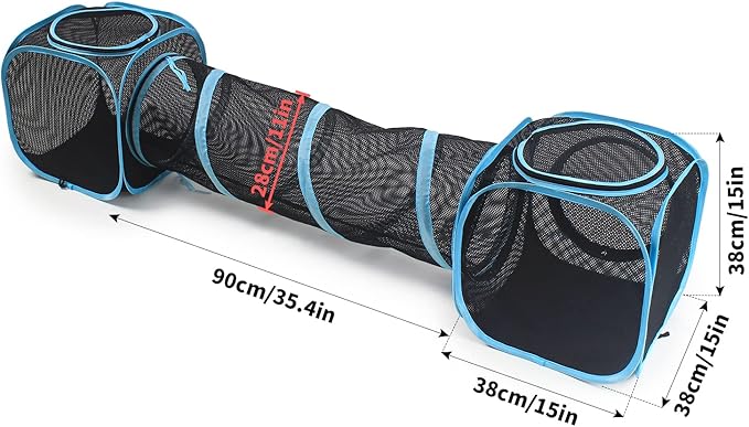 Cat Furniture Tent for Indoor and Outdoor Playpen Portable Cat Tunnels, Outdoor Kennel (2 Cube + Tunnel)