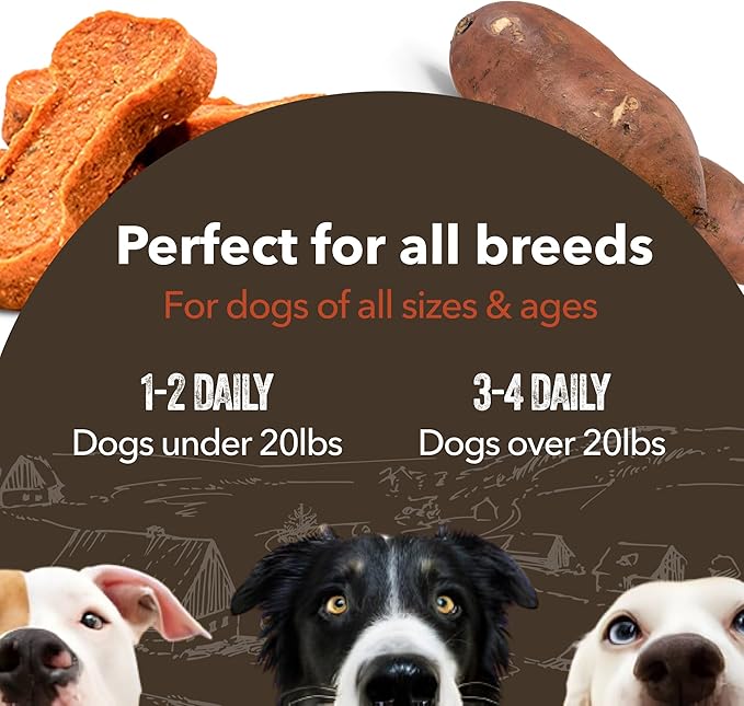 Gaines Family Farmstead Sweet Potato Dog Bones, All-Natural, Grain Free, Dog Treats for All Ages & Breeds, Made in The USA, 14 Ounce Bag