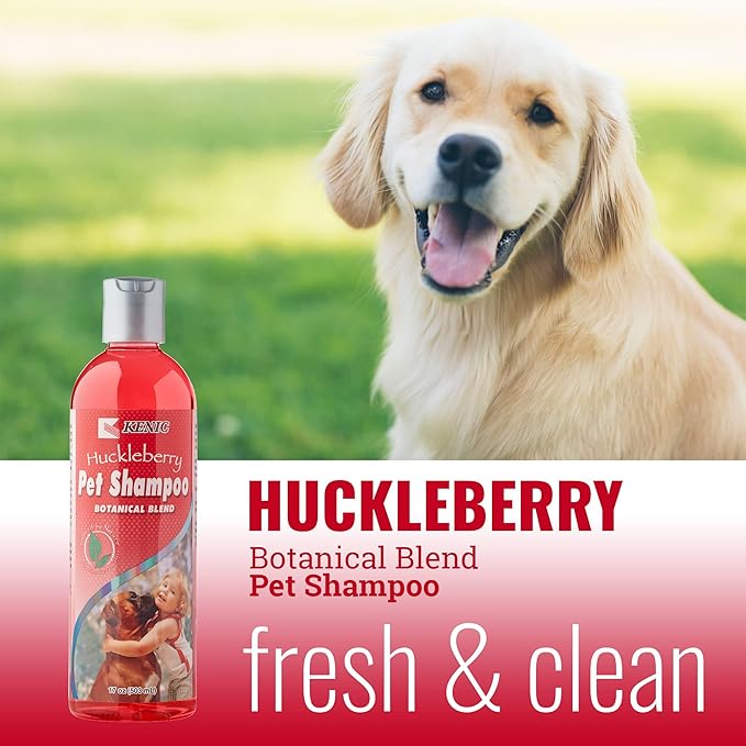 Kenic Huckleberry Deep Cleansing and Nourishing Pet Shampoo, Soap and Paraben Free, Made in USA, Liquid (K6610)