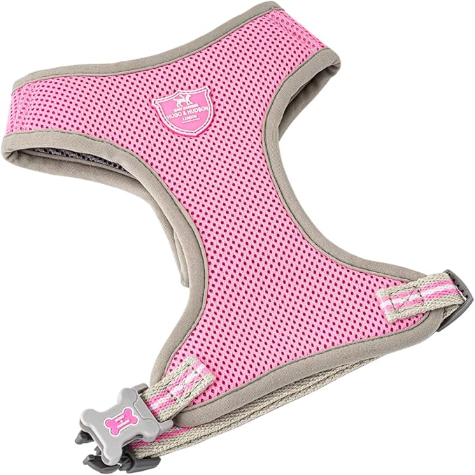 HUGO & HUDSON Dog Harness No-Pull Pet Harness Adjustable Quick Dry Mesh Padded Vest, Pink, XS