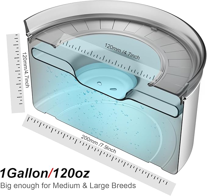 1Gallon Dog Water Bowl, 3.8L No Spill Water Bowl for Dogs, Stainless Steel Spill Proof Dog Bowl, No Splash Slow Drinking Bowl with No Slip Base for Messy Drinkers[Anti Digging]