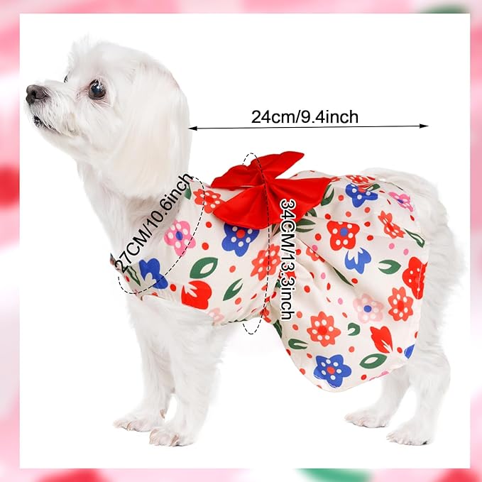 choyaxo Small Dogs Girl Bow Cat Dress