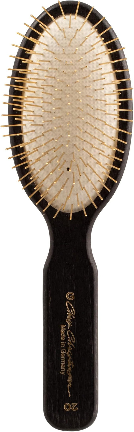 Chris Christensen 20mm Dog Brush, Gold Series, Groom Like a Professional, Gold-Plated Stainless Steel Pins, Perfect for Fragile Coats, 30% More Pins, Ground and Polished Tips