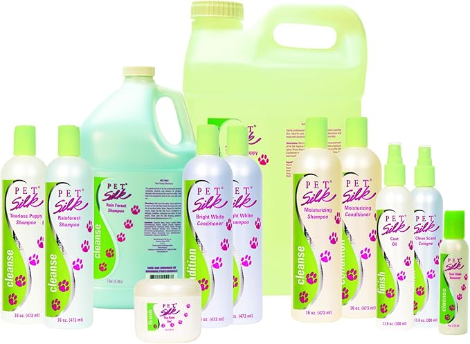 Pet Silk Hypoallergenic Shampoo, Free of Dyes and Fragrances, Specially Designed for Pet's with Sensitive Skin, Infused with Keratin, Achieve a Strong, Healthy & Smooth Coat for Your pet! (16oz)