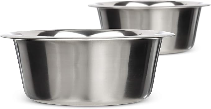 Neater Pet Brands Stainless Steel Dog and Cat Bowls (2 Pack) Neater Feeder Medium Deluxe Extra Replacement Bowl (Metal Food and Water Dish) (3.5 Cup)