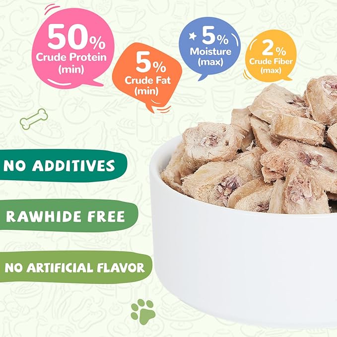 Freeze Dried Chicken Necks, Cat Food Toppers, Dog Treats Raw Healthy Training Treats, Only One Ingredient, High Protein, 4.2 oz