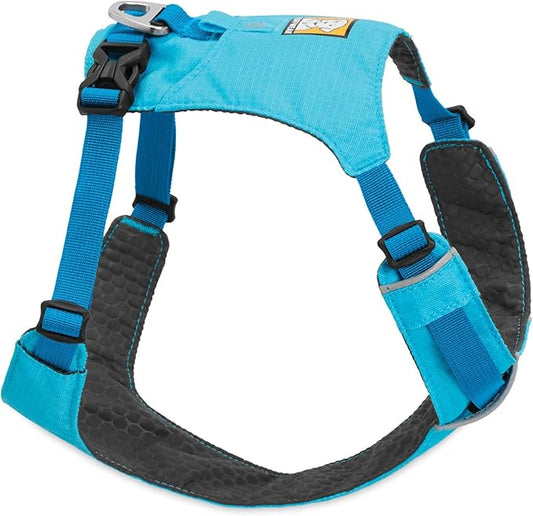 RUFFWEAR Lightweight Dog Harness, Large to Very Large Breeds, Adjustable Fit, Size L/XL (32-42 in/81-106 cm), Blue Atoll, Hi & Light Harness