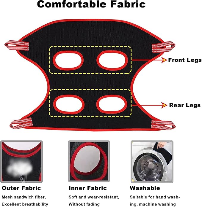 Dog Grooming Hammock Harness for XL Large Dogs, Pet Hammock Restraint Bag,Dog Grooming Sling Helper for Trimming Nail and Ear/Eye Care(XL Size,13.7")