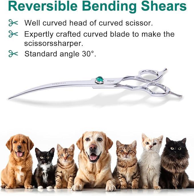 Dog Grooming Curved Scissors 7 inch Professional Pet Shears Made Of Japanese Advanced Stainless Steel Professional Grooming Scissors for Dogs Cats and Other Pets