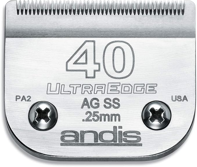 Andis 64084 Carbon-Infused Steel UltraEdge Dog Clipper Blade, Size-40, 1/100-Inch Cut Length