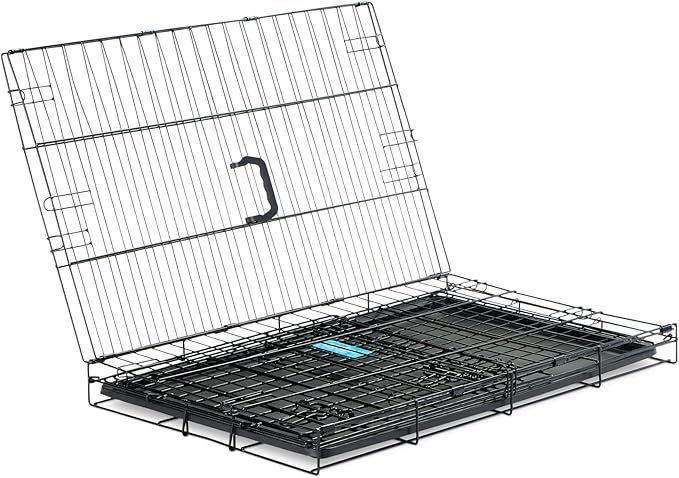 Carlson Pet Products Secure and Foldable Single Door Metal Dog Crate, Medium,Black