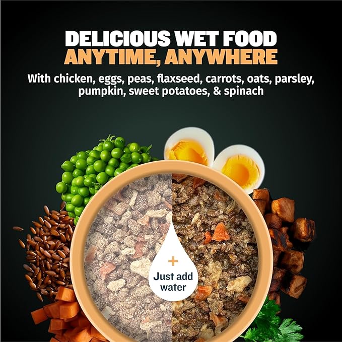 Bully Max Wet Puppy Food - Instant Fresh Dehydrated High Protein Soft Dog Food with Chicken - Healthy Growth for Small & Large Breed Puppies - 4 Dry Dog Food Pounds (Makes 11 lbs. of Wet Dog Food)