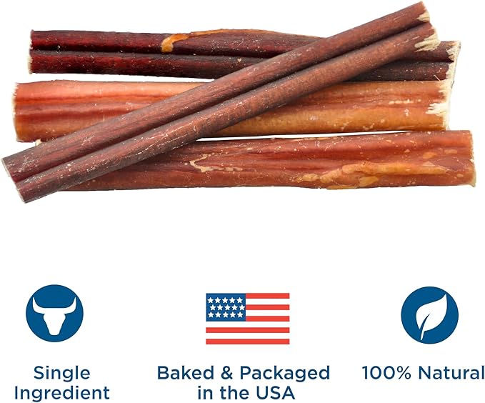 Best Bully Sticks 6 Inch Odor Free Bully Sticks for Dogs, 20 Pack, Bulk Bag 100% Natural Grass-Fed Beef, Easily Digestible Bully Bones Grain and Rawhide Free Odorless Dog Bully Sticks for Large Dogs