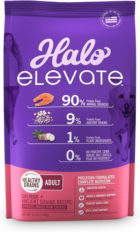 HALO Elevate Dry Dog Food, Healthy Grains Salmon Recipe, 3.5lb